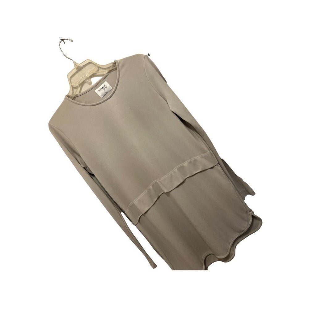 Women's XSmall Sincerely Jules Long Silky Tunic Top Blouse in Gray
